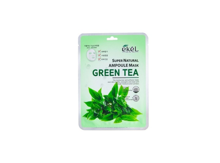 EKEL Ампульная тканевая маска для лица Green Tea 25ml		